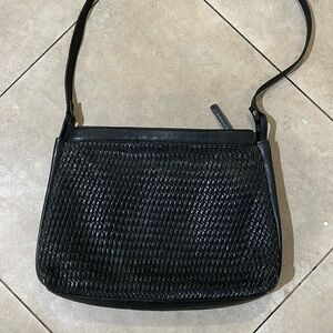 DEREK ALEXANDER Black Leather Purse with Double Zipper and lots of compartments